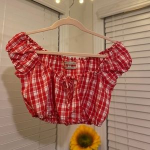 Urban Outfitters Red/White Crop Top